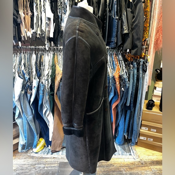 Vintage 80s shearling leather jacket - Picture 5 of 6